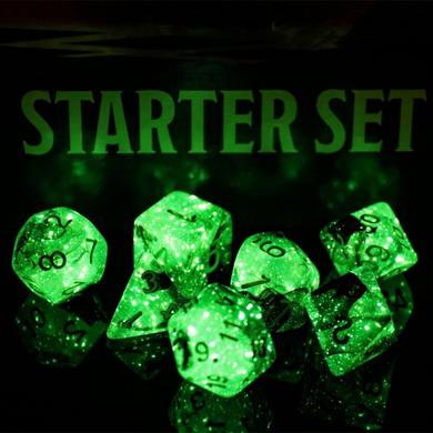 Glow in the Dark Storm Chaser RPG Dice Set Plastic Dice Foam Brain Games