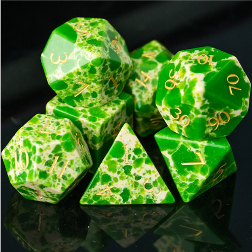 Textured Turquoise Mossy Green - Engraved Stone Dice Foam Brain Games