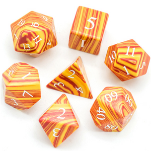 Textured Turquoise Orange & Red - Engraved Stone Dice Foam Brain Games