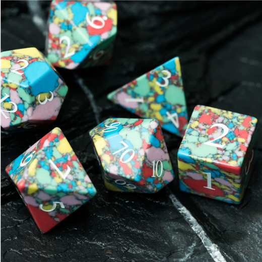 Textured Turquoise Pop Art - Engraved Stone Dice Foam Brain Games