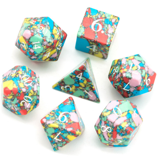 Textured Turquoise Pop Art - Engraved Stone Dice Foam Brain Games