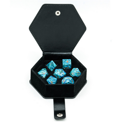 Textured Turquoise Shades of Blue - Engraved Stone Dice Foam Brain Games