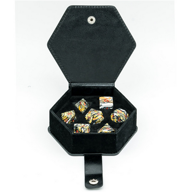 Textured Turquoise Yellow and Black - Engraved Stone Dice Foam Brain Games