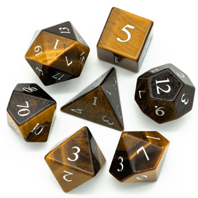 Tiger's Eye - Engraved Stone Dice Foam Brain Games
