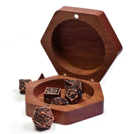 Tree of Life - Sapele Wood Dice Box (Hexagonal) Dice Box Foam Brain Games