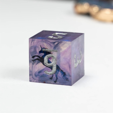 Sharp Edge Resin RPG Dice Set - Unicorn and Glitter Plastic Dice Foam Brain Games