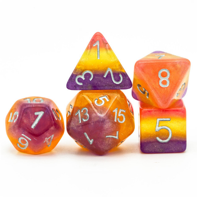 Wyldfire RPG Dice Set Plastic Dice Foam Brain Games