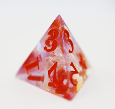 Sharp Edge Resin RPG Dice Set - Winter Blossom Plastic Dice Foam Brain Games