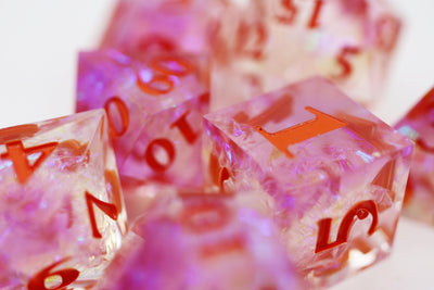 Sharp Edge Resin RPG Dice Set - Winter Blossom Plastic Dice Foam Brain Games