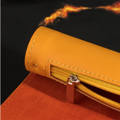 Burnt Yellow Roll Up Leatherette Dice Mat Dice Box Foam Brain Games