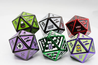 Mystery Loot: Trick or Treat 2 Metal Dice Foam Brain Games
