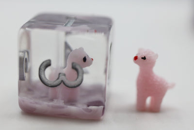Pink Alpaca RPG Dice Set Plastic Dice Foam Brain Games