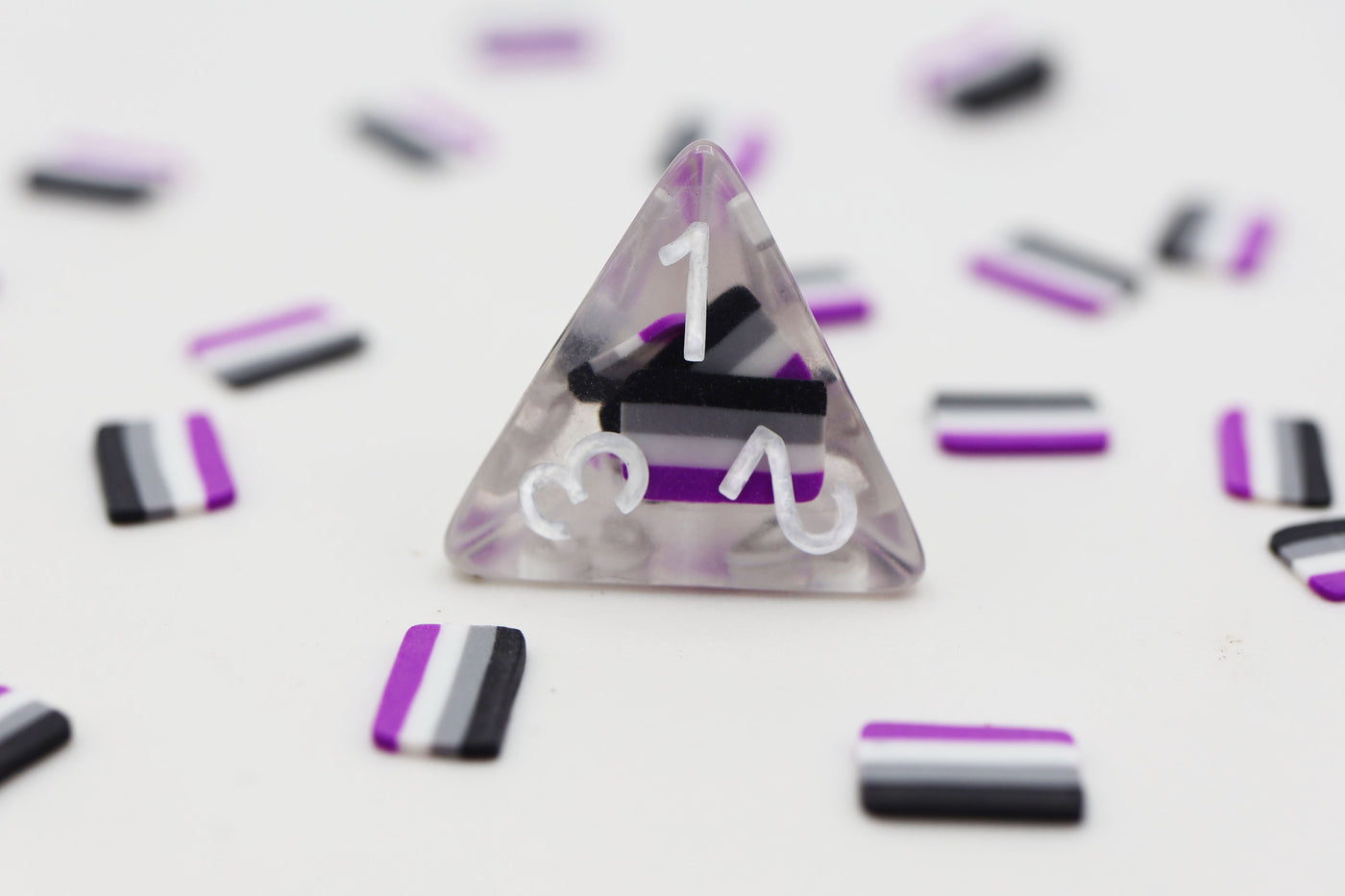 Asexual Flag RPG Dice Set Plastic Dice Foam Brain Games