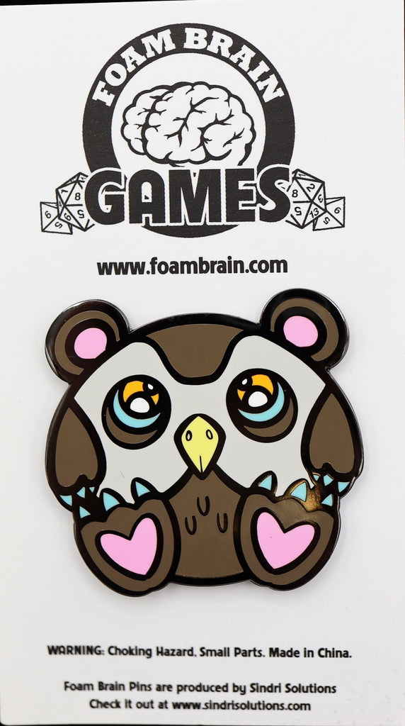 Baby Monster Pin - Owl Bear Enamel Pin Foam Brain Games