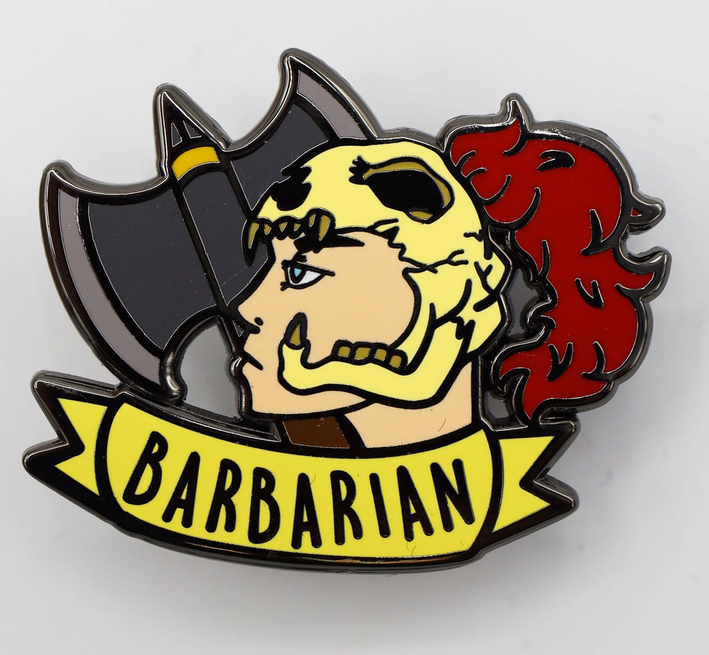 Banner Class Pin - Barbarian Enamel Pin Foam Brain Games