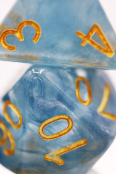 Blue Jade RPG Dice Set Plastic Dice Foam Brain Games