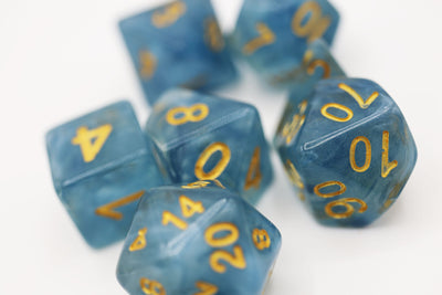 Blue Jade RPG Dice Set Plastic Dice Foam Brain Games