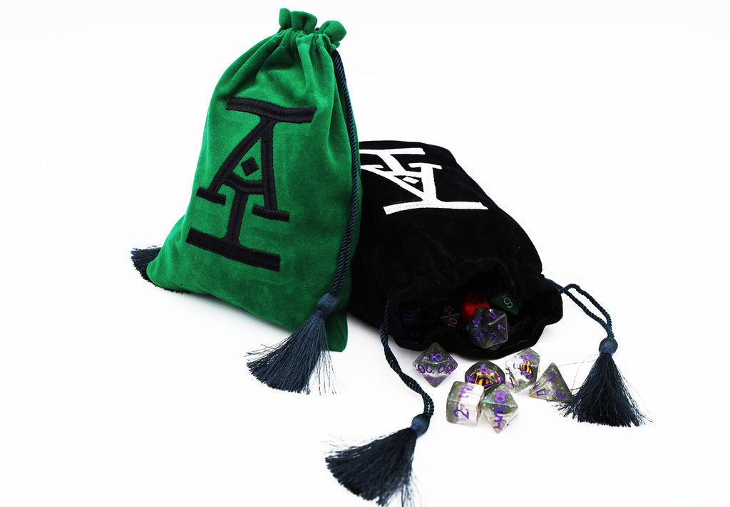 Acquisitions Inc Logo Dice Bag - Green Dice Box Foam Brain Games