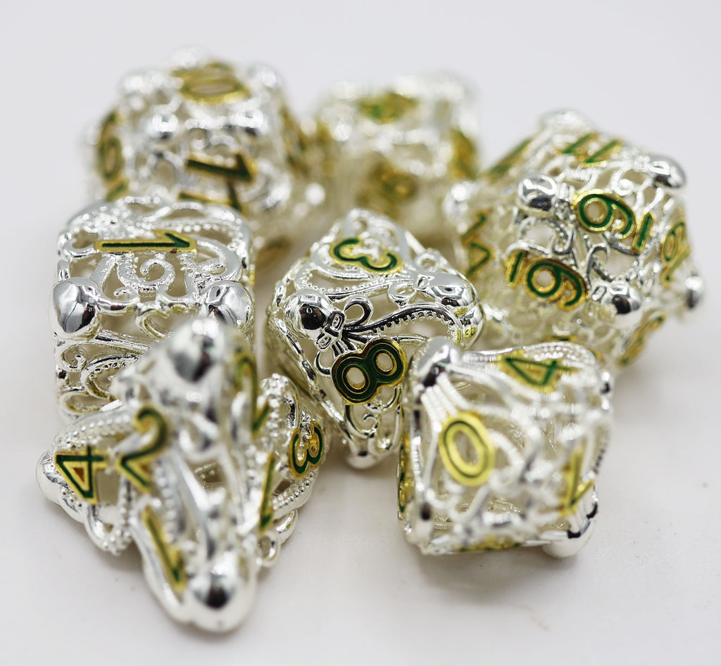 Mind Eater: Celestial - Hollow Metal RPG Dice Set Metal Dice Foam Brain Games