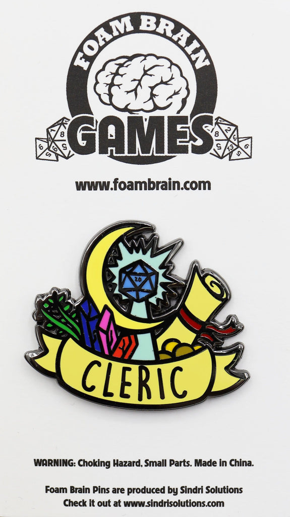 Banner Class Pin - Cleric Enamel Pin Foam Brain Games