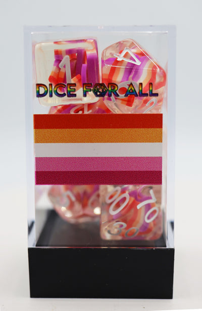 Lesbian Flag RPG Dice Set Plastic Dice Foam Brain Games