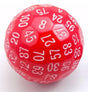 45mm D100 - Red Plastic Dice Foam Brain Games