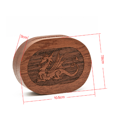 Dragon - Sapele Wood Dice Box (Oval) Dice Box Foam Brain Games