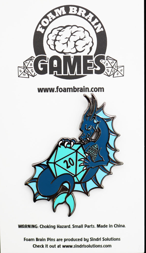 Dice Dragon Pin - Water Enamel Pin Foam Brain Games