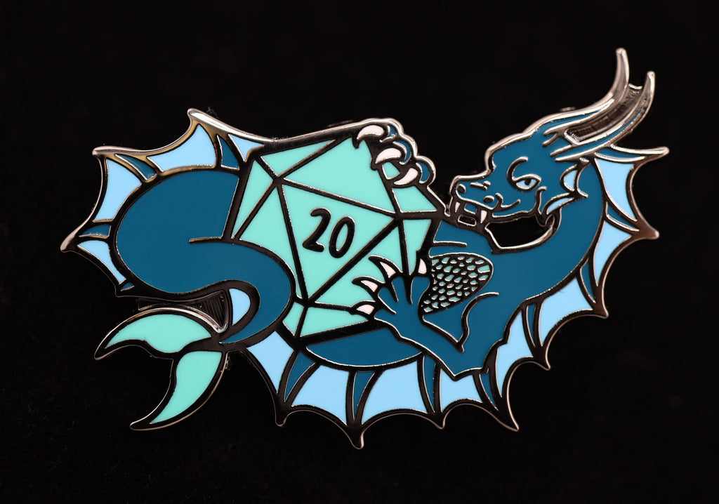 Dice Dragon Pin - Water Enamel Pin Foam Brain Games