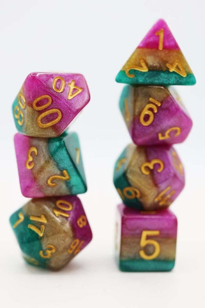Fat Tuesday RPG Dice Set Plastic Dice Foam Brain Games
