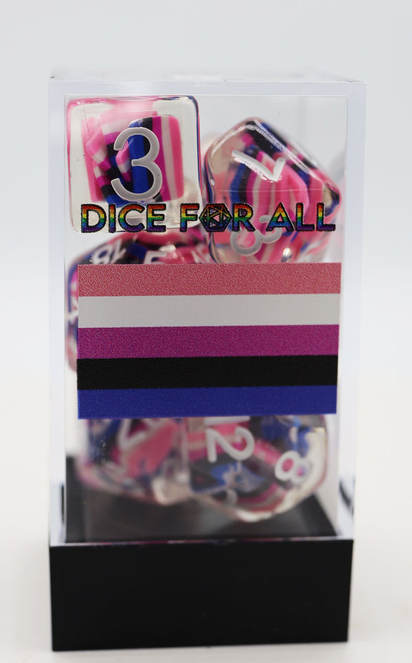 Genderfluid Flag RPG Dice Set Plastic Dice Foam Brain Games