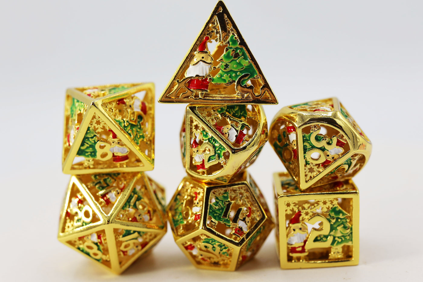 Golden Wonderland - Metal RPG Dice Set Metal Dice Foam Brain Games