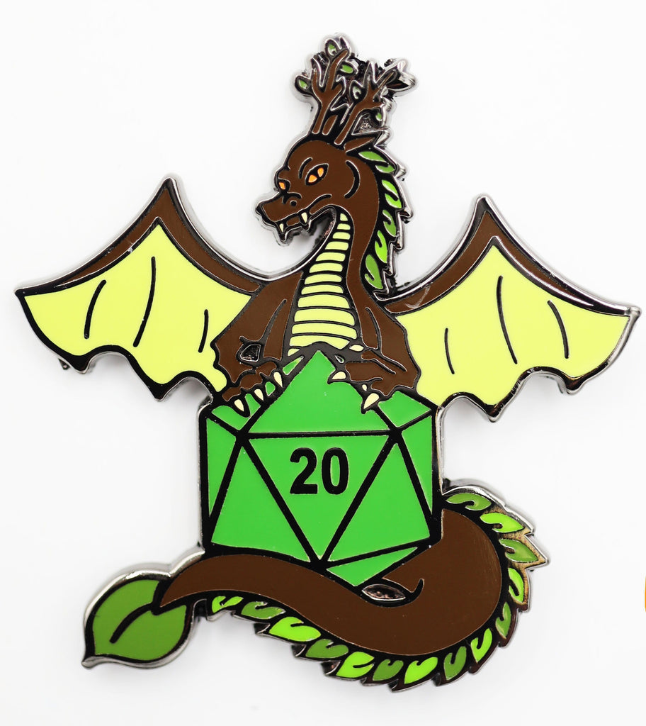 Dice Dragon Pin - Earth Enamel Pin Foam Brain Games