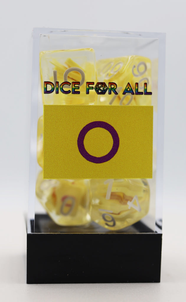 Intersex Flag RPG Dice Set Plastic Dice Foam Brain Games