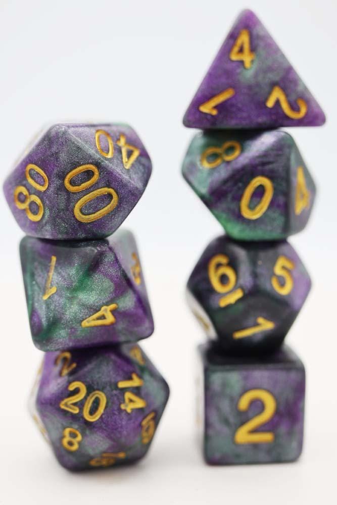 King Cake RPG Dice Set Plastic Dice Foam Brain Games
