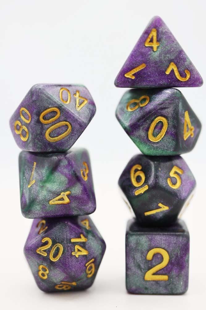 King Cake RPG Dice Set Plastic Dice Foam Brain Games