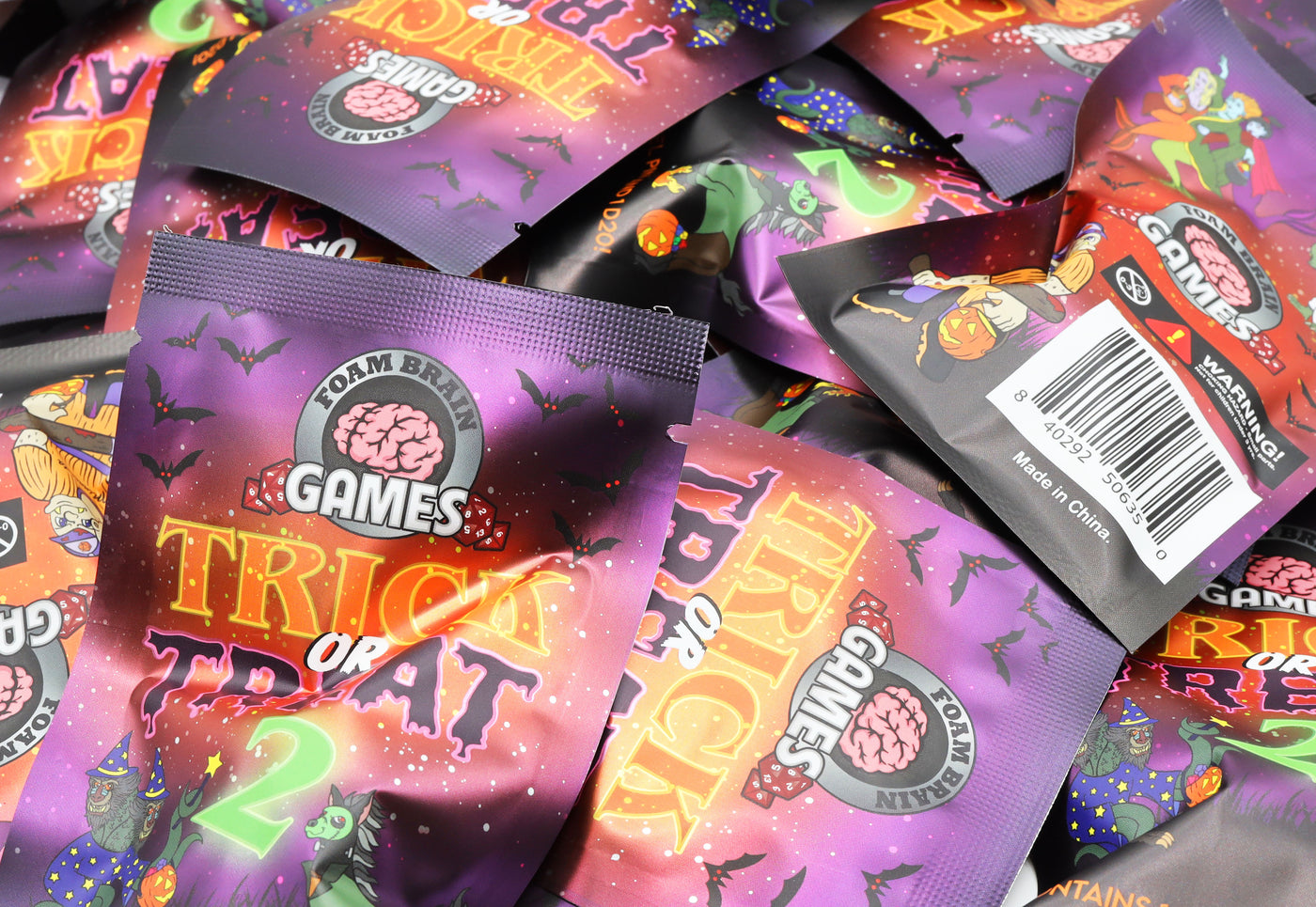 Mystery Loot: Trick or Treat 2 Metal Dice Foam Brain Games