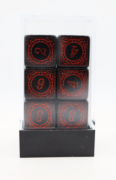 12 piece D6's - Magic Burst Red Plastic Dice Foam Brain Games