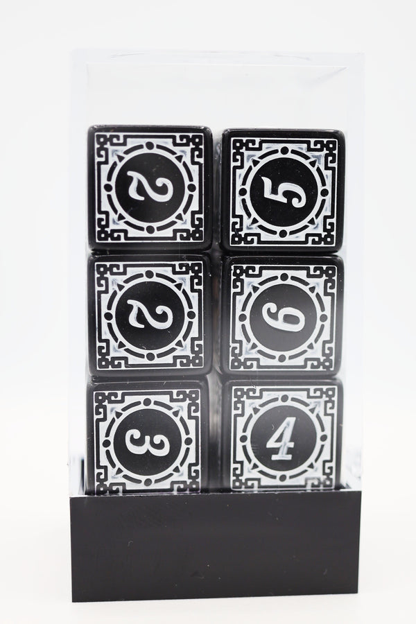 12 piece D6s - Magic Burst White Plastic Dice Foam Brain Games