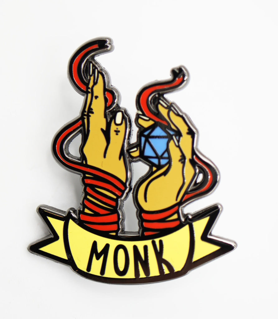 Banner Class Pin - Monk Enamel Pin Foam Brain Games