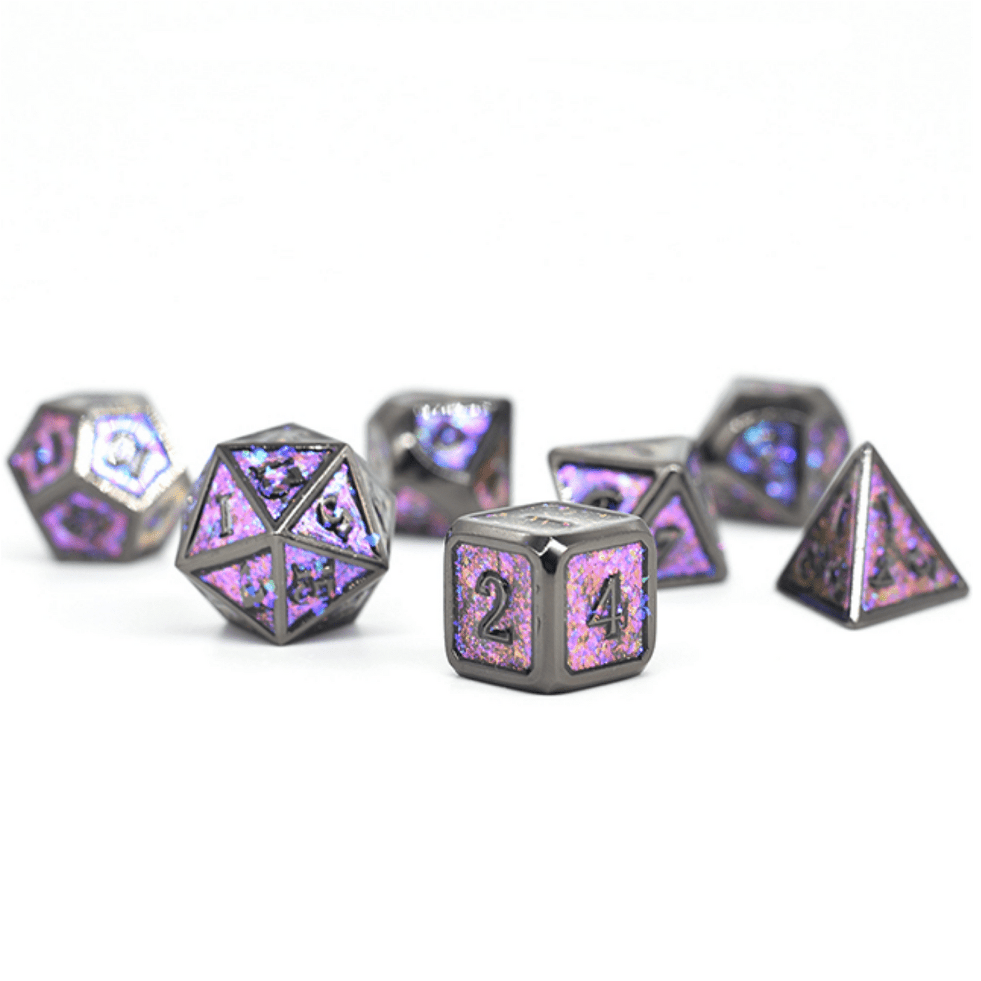 Color Shifting: Night Sky - Metal RPG Dice Set Metal Dice Foam Brain Games