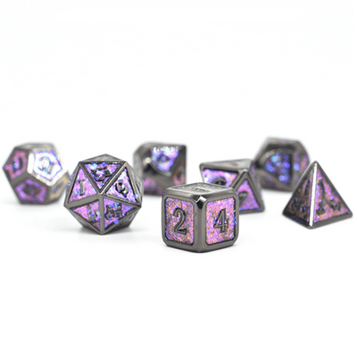 Color Shifting: Night Sky - Metal RPG Dice Set Metal Dice Foam Brain Games