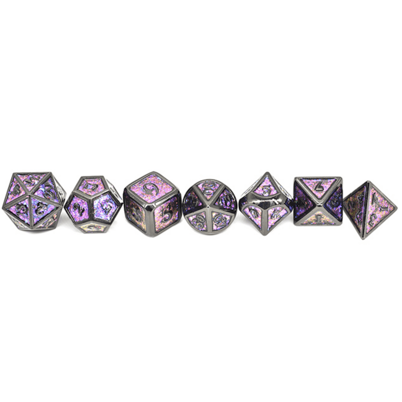 Color Shifting: Night Sky - Metal RPG Dice Set Metal Dice Foam Brain Games