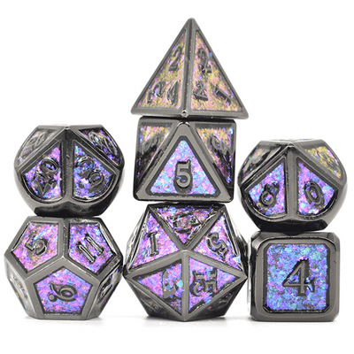 Color Shifting: Night Sky - Metal RPG Dice Set Metal Dice Foam Brain Games