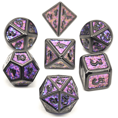 Color Shifting: Night Sky - Metal RPG Dice Set Metal Dice Foam Brain Games