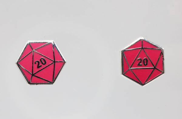 D20 Stud Earrings: Pink Jewelry Foam Brain Games