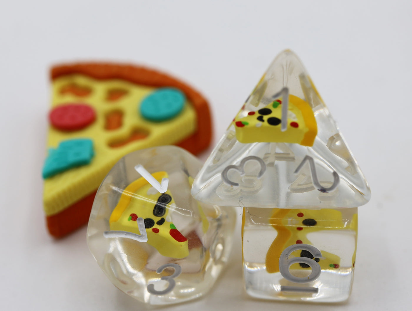 Pizza RPG Dice Set Plastic Dice Foam Brain Games