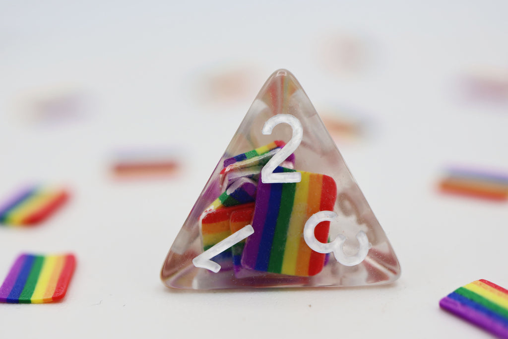 Rainbow Flag RPG Dice Set Plastic Dice Foam Brain Games