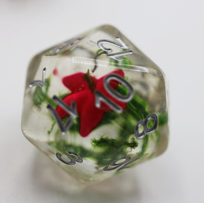 Pink Starfish and Seaweed RPG Dice Plastic Dice Foam Brain Games