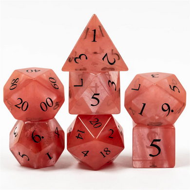 Red Watermelon Glass - Engraved Stone Dice Foam Brain Games